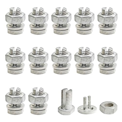 Split Bolts Electrical Fence Connector, 12PCS Wire Join Clamp Split Bolt Wire Connector for Electric Fence Wire, High Tensile Wire, Polywire, Jumper & Underground Cable (Hex Nut for Tight Grip)