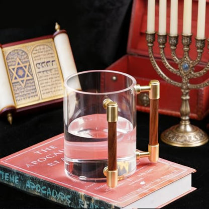 Judaica Hand Washing Cup for Netilat Yadayim with Dual Handles - color: HARDWARE
