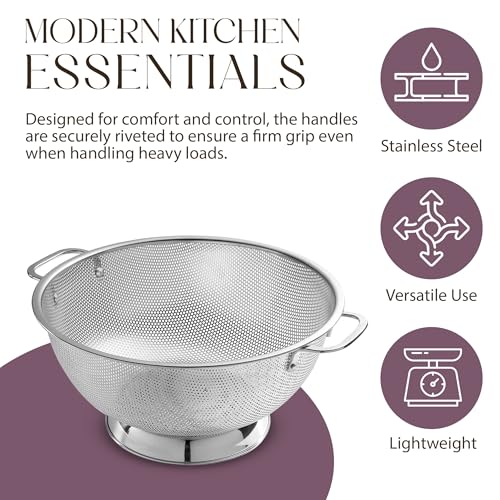 Bellemain Stainless Steel Colander for Kitchen, 3 & 5 Qt Strainers - size: 3Qrt + 5Qrt