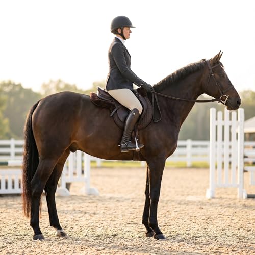Horse Contoured Fleece Lined Quilted English Saddle Pad Black 72153 - color: Brown