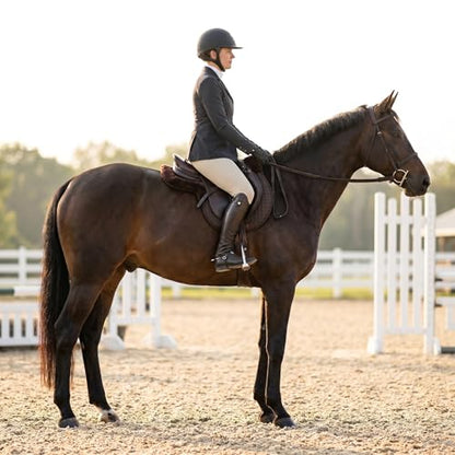 Horse Contoured Fleece Lined Quilted English Saddle Pad Black 72153 - color: Brown