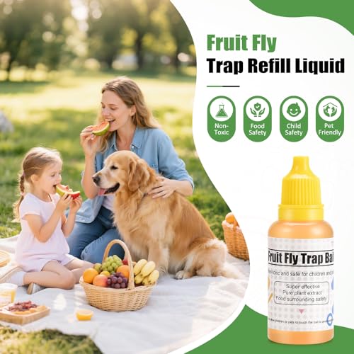 Fruit Fly Trap Refill Liquid Only 8 Pack,Gnat Killer Bait,Gnat Catcher Fruit Fly Traps for Indoors and Outdoors,Home,Kitchen,0.68 oz Each Bottle