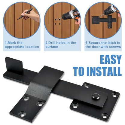 6 Inch Farm Flip Fence Gate Latch, 4 Pcs Heavy Duty Barn Door Latch Lock Hardware Outdoor Rustic Gate Lock for Barn, Shed, Sliding Doors, Cabinet