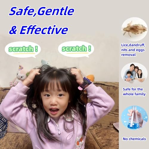Extra Fine Stainless Steel Lice Comb Easy to Remove Nits and Eggs Reuseabe and Reliable Hair Lice Treatment Combs 4inches Different Double-Sided Needles for All Types Hair Useful