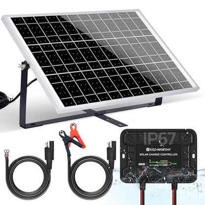 ECO-WORTHY 25W 12V Solar Panel Battery Charger Trickle Maintainer Kit - size: 25W Kit