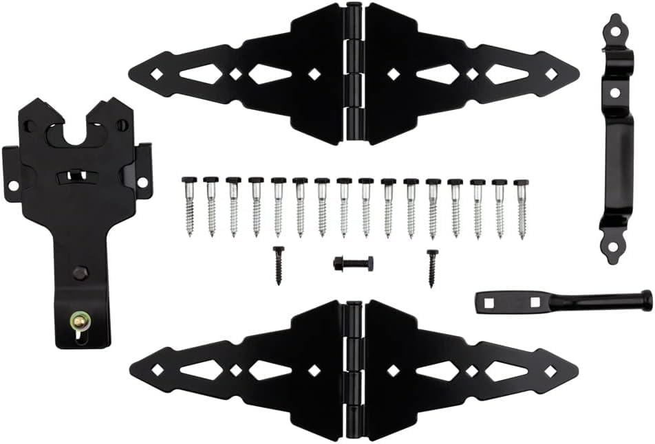 National Hardware N109-306 V8420 Deluxe Strap Hinge Gate Kit in Black (Pack of 5) - size: (Pack of 5)