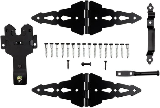 National Hardware N109-306 V8420 Deluxe Strap Hinge Gate Kit in Black (Pack of 5) - size: (Pack of 5)