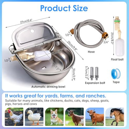 Metal Automatic Chicken Waterer, Duck Waterer No Mess