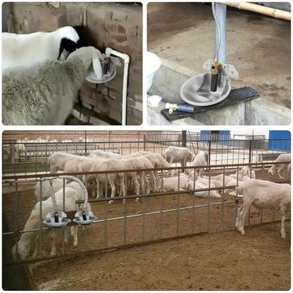 Stainless Steel Sheep Automatic Water Drinking Bowl Drinking Troughs,Livestock Water Bowl with Copper Valve,Automatic Waterer for Goat Calves Cattle Pig Dog Piglets
