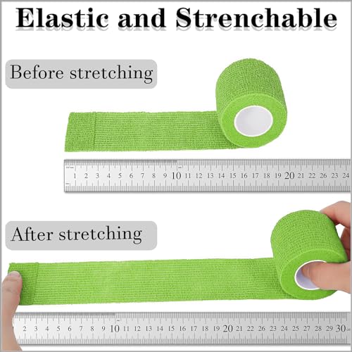 8 Pack 2 in x 5 Yards Cohesive Wrap Self Adhesive Bandage Wrap Elastic Self Adherent Bandage Self Stick Vet Tape for Athletic, Wrist, Ankle, Knees, Pets (Grass Green) - color: Grass Green, size: 2 Inch