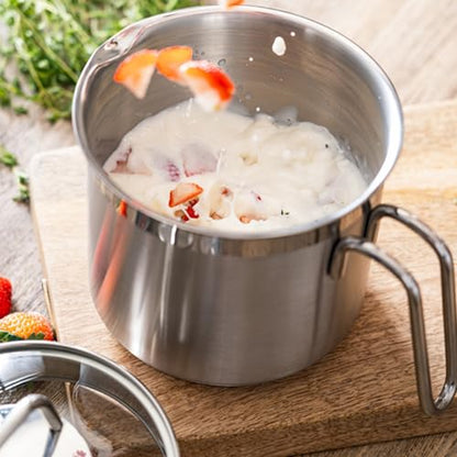 Stainless Steel Saucepan With Glass Lid, Sauce Pan, 2.5 Quart Cooking Pot, Perfect For Boiling Milk, Sauce, Gravies, Pasta, Noodles - size: 2.5 Quarts
