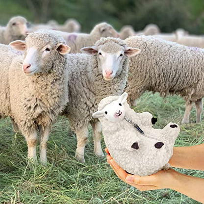 Cute Shaved Sheep Stuffed Animal, Kawaii Lamb Plushie Toy for Teen Kid Girl - color: White