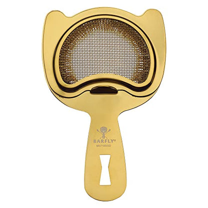 Barfly Fine Mesh Spring Strainer, Gold Plated - color: Gold