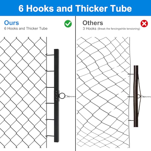 Steel Chain Link Fence Stretcher with 6 Thicken Hook | Anti-rust Surface Woven Wire Fence Stretcher, Upgrade Field Fence Stretcher with Reinforced Lining, Detachable Structure
