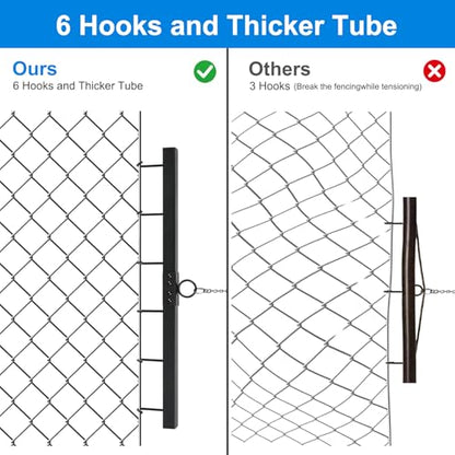 Steel Chain Link Fence Stretcher with 6 Thicken Hook | Anti-rust Surface Woven Wire Fence Stretcher, Upgrade Field Fence Stretcher with Reinforced Lining, Detachable Structure