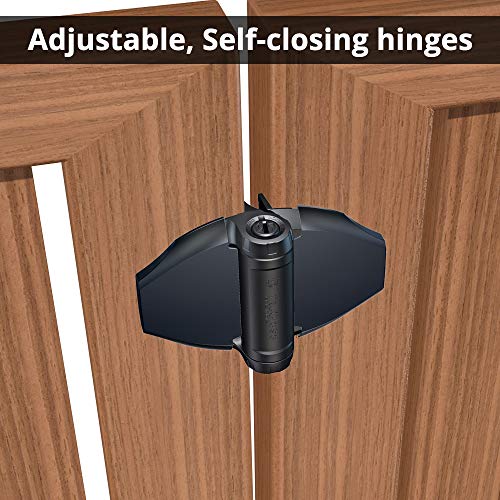 D&D TCHD2L2S3BTS TruClose Heavy Duty Gate Hinge Square Gates, Black, 2 pcs - size: Fixed gate gap is 8/10” – gap = gate frame to post