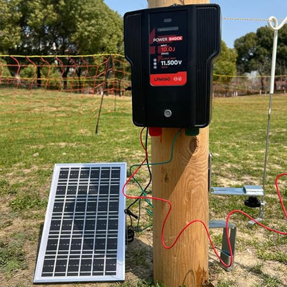 Electric Fence Charger, 110 Volt 10 Joule Plug-in AC DC Fence Energizer - size: 160