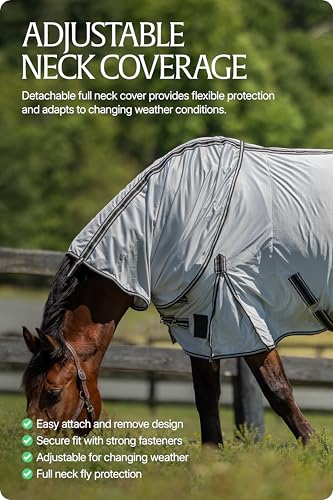 Equinavia Aktiv Athletic Detachable Horse Fly Sheet with Neck, Horse & Pony - size: 75 in
