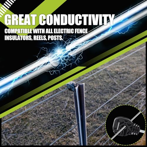 Blulu 14 Gauge Aluminum Electric Fence Wire High Conductivity, 1000 ft - size: 14 Gauge