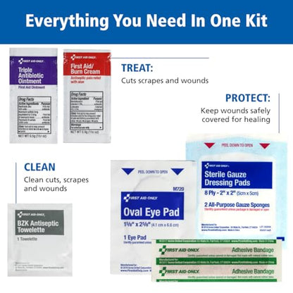 First Aid Only 91248 OSHA-Compliant First Aid Kit, All-Purpose 50-Person Emergency First Aid Kit for Business, Worksite, Home, and Car, 260 Pieces