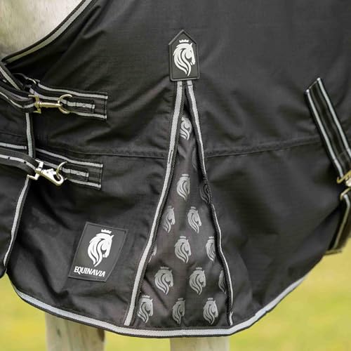 Equinavia Norse Fleece Lined Turnout Blanket - Black - 75 in - color: Black, size: 75 in