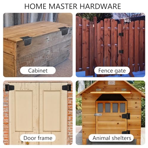 Self Closing Gate Hardware Kit, 3.5" Heavy Duty Gate Hinges and Gate Latch