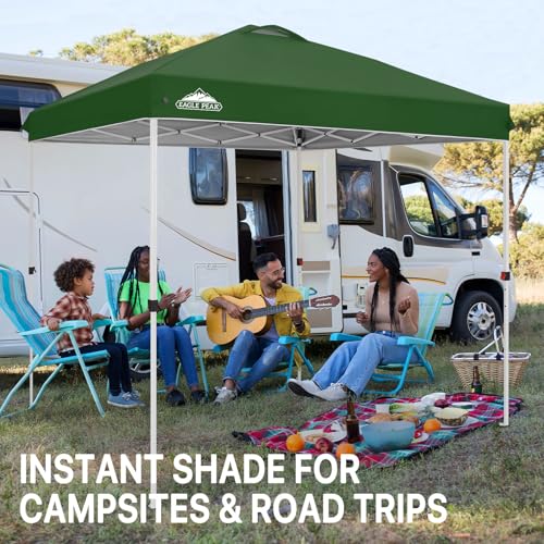 EAGLE PEAK 8x8 Pop Up Canopy Tent Easy Up Canopy Outdoor, Green - color: Green, size: 8x8
