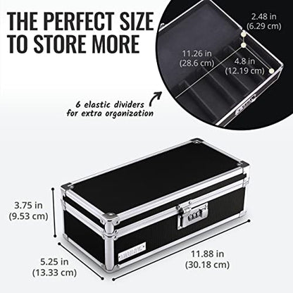 Vaultz Locking Medicine Storage Box, Combo Lock, 3.75x11.88x5.25, Black - color: Black