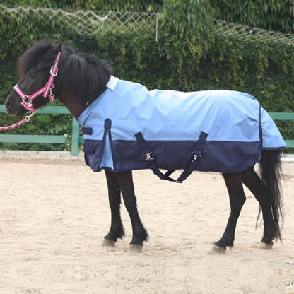 1200D Mini Horse/Pony Blanket 0g No-Fill Waterproof Turnout Sheet - color: Light Blue, size: 45"