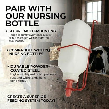 FarmTek Nursing Bottle Holder w/ 2-Quart Bottle – Powder-Coated