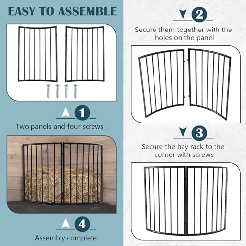 Flat Wall/Corner Hay Feeder for Horse, Corner No Lid - style: Corner No Lid