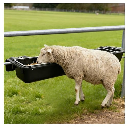 HECASA Livestock Feeder Trough, 2.5 Gallon Six Slots Fence Feeder Trough