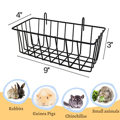 Rabbit Hay Feeder - 2Pcs Metal Hay Holder for Bunny & Guinea Pig