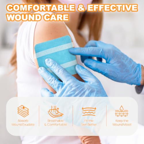 Carbou 4" x 4" Super Absorbent Wound Dressing, 20 Pack, Non-Adhesive Pads - size: 4"x 4"(Pack of 20)