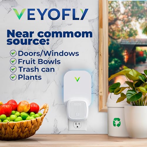 VEYOFLY Fruit Fly Traps Indoor Plug-in UV, Gnat Trap, 4 Device + 6 Refills - size: 4 Devices + 6 Refills
