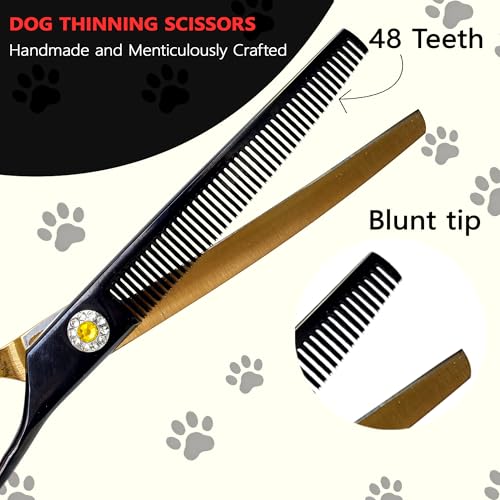 7" Curved Thinner Dog Scissor, Curved Blender Scissors, 48 Teeth - size: Curved Blender
