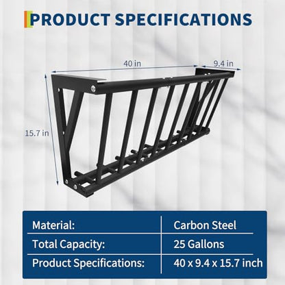 Garvee Hay Feeder for Horses, 40'' Long Hay Rack | with 25 Gallon Large Capacity, Heavy Duty Carbon Steel Wall Mounted Feeder Rack for Horses, Goats, Sheep in Stable and Farm - size: 40 inch