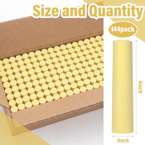 Yellow 144 Pcs Large 4 x 1 Inch Railroad Crayon Chalk - color: Yellow
