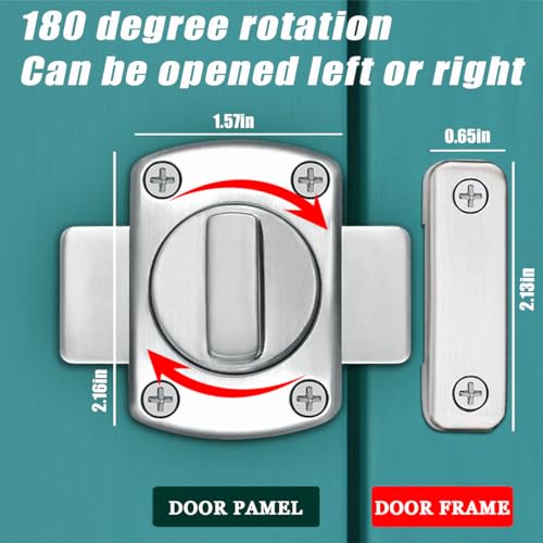 Bathroom Stall Door Latch Inner Door Reinforcement Lock - color: Silvery