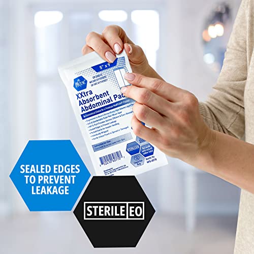MED PRIDE Sterile Abdominal Pads,5x9 in,Latex-Free,Non-Adherent,50-Count