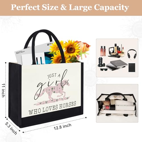 GevGuxLuo Tote Bag for Women Animal Lover Bag Gift for Women - color: Horses