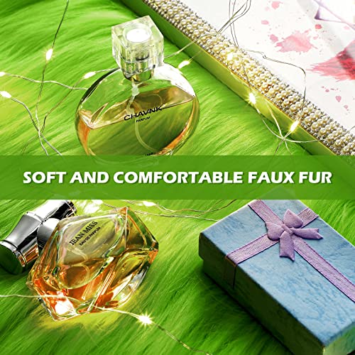 Tatuo 2 X 100 Inch Green Fake Fur Fabric for Crafts Sewing DIY - color: Green, size: 2 x 100 Inch
