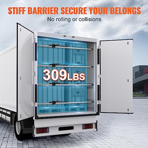 VEVOR Cargo Bar, Cargo Bar Adjustable from 89" to 104", Heavy-Duty Steel Cargo Stabilizer Bar with 309 lbs Capacity, Truck Bed Load Bar for Truck Bed, Trailer, Semi Trailer (4 pcs) - size: 89"-104", style: 4 PACKS