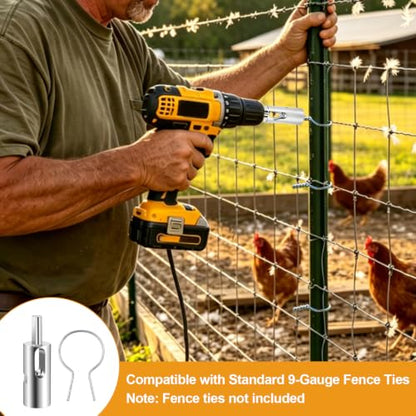Chain Link Fence Ties: 9 Gauge Fence Wire Twisting Tool for Drill