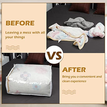 Shappy 6 Packs Clear Plastic Storage Bags with Zipper, 24 x 20 x 11 Inch | Sweater Bags, Moth Proof Protection, Vinyl, For Blankets Clothes Bed Sheet Comforters Pillows Quilt Closet Linen Organizer - size: 24 x 20 x 11 Inch