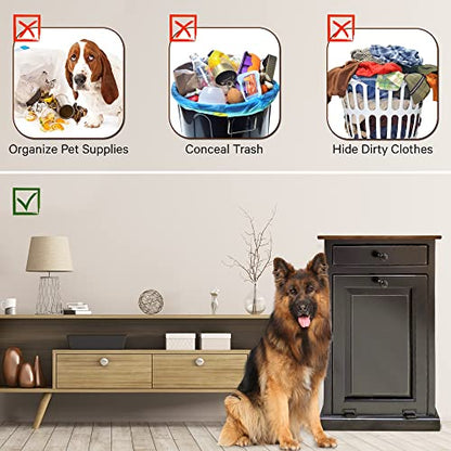 Peaceful Classics Wooden Tilt Out Trash Cabinet with Drawer, Black - color: Black, style: With Drawer
