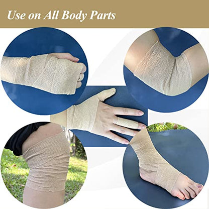 Self Adhesive Bandage Wrap,White First Aid Tape Cohesive Bandage 8 Pack - color: White Self Adhesive Bandage Wrap