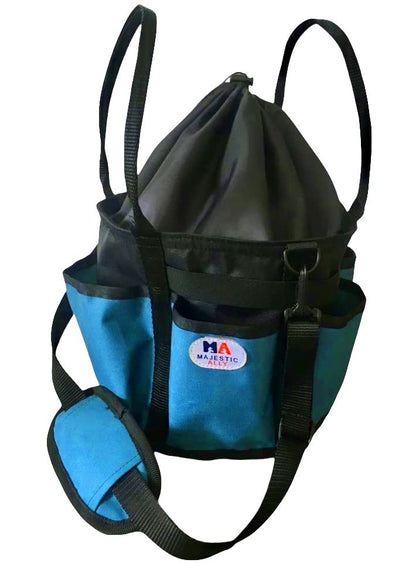 Majestic Ally horse Grooming Organizer Tote Bag - color: Hurricane Blue