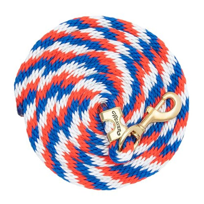 Weaver Leather Poly Lead Rope Blue/Red/White, 5/8 x 10'