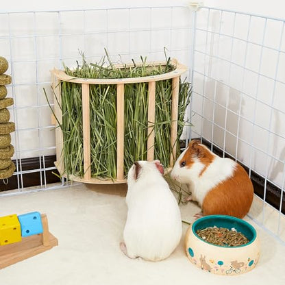 Unicorn Catcher Wooden Guinea Pig Hay Feeder, Large Hanging Rabbit Rack - size: 1 PACK